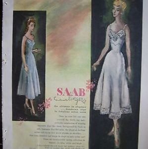 RARE!!! VTG "SAAB" HANDSEWN LINGERIE SINCE 1903!!!